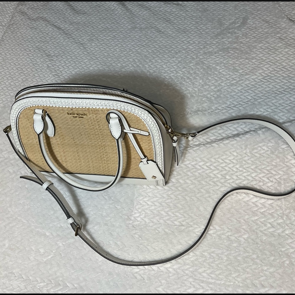 Kate spade white and woven purse